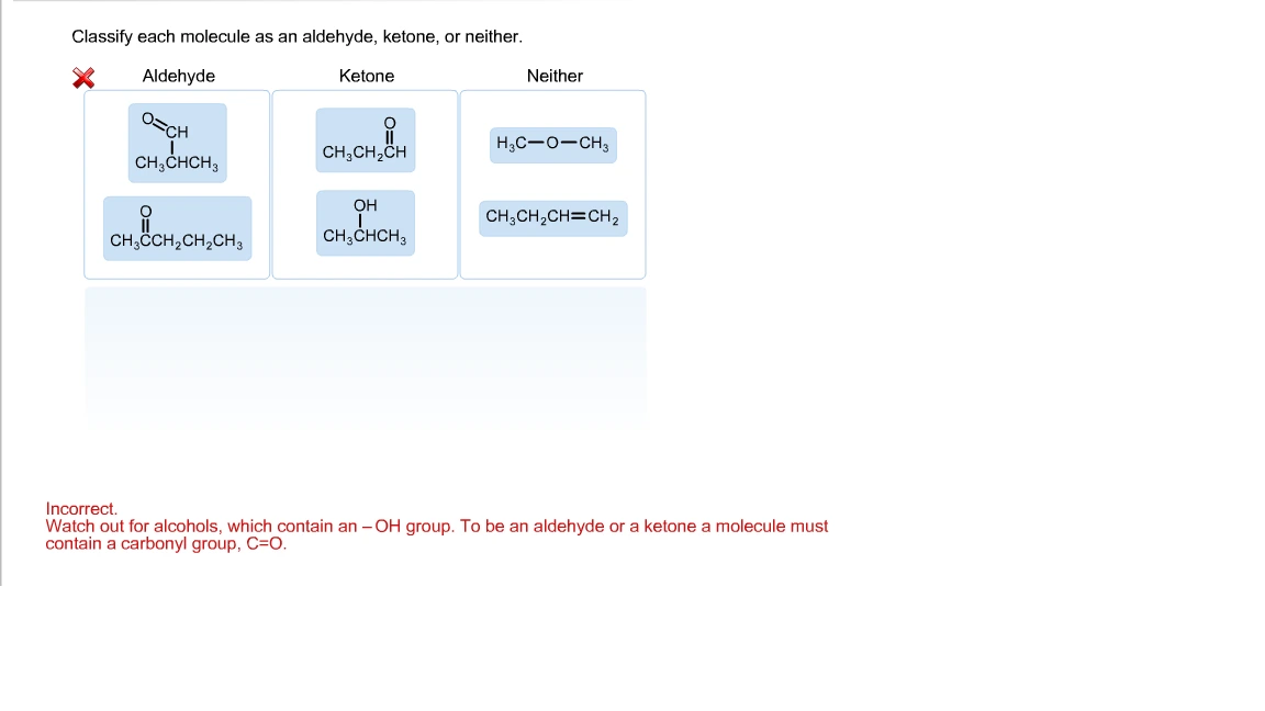 Classify each molecule